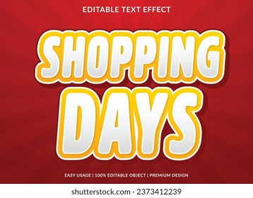 shopping days editable text effect template use for business logo and brand