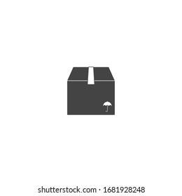 Shopping delivery box vector icon on white isolated background. 