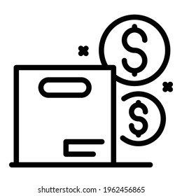 Shopping delivery icon. Outline Shopping delivery vector icon for web design isolated on white background