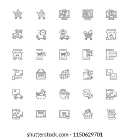 shopping delivery icon set