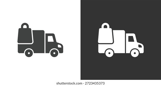 Symbol "Lieferung einkaufen". Symbol für durchgezogene Glyphenserie
