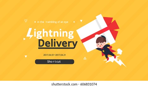 Shopping delivery pop-up illustration