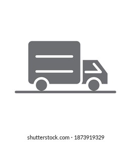 shopping delivery truck transport commerce in silhouette style icon vector illustration