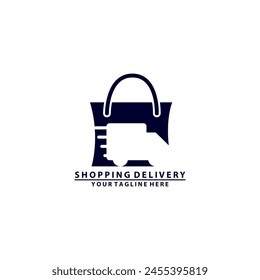 Shopping delivery vector logo template