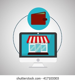 Shopping design. ecommerce icon. online concept, vector illustration