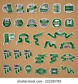 Shopping Design Elements, Stickers And Labels In Retro And Vintage Style - Isolated On Background. Vector Illustration, Graphic Design Editable For Your Design 