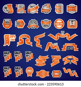 Shopping Design Elements, Stickers And Labels In Retro And Vintage Style - Isolated On Background. Vector Illustration, Graphic Design Editable For Your Design 
