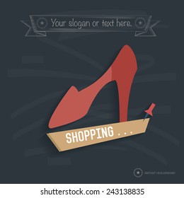 Shopping design on blackboard background,clean vector