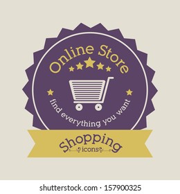 shopping design over beige background vector illustration
