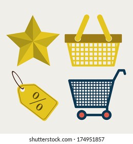 shopping design over  beige background vector illustration