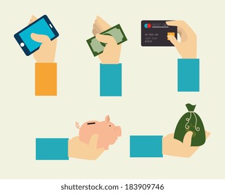 Shopping design over beige background, vector illustration