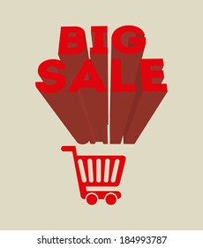 Shopping design over beige background, vector illustration-