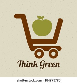 Shopping design over beige background, vector illustration-