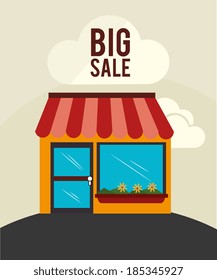 Shopping design over beige background, vector illustration
