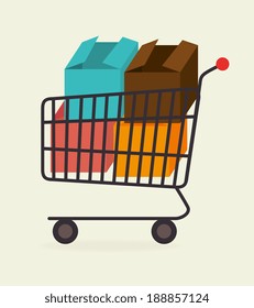 Shopping design over beige background, vector illustration