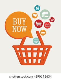 Shopping design over beige background, vector illustration