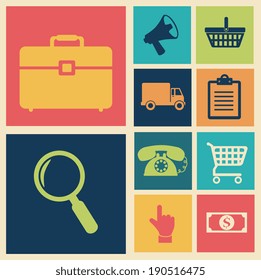 Shopping design over beige background, vector illustration