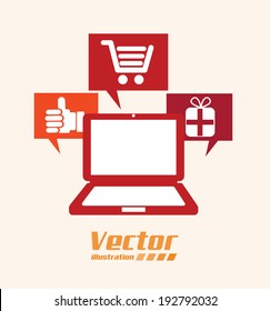 Shopping design over beige background, vector illustration