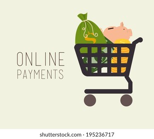 Shopping design over beige background, vector illustration