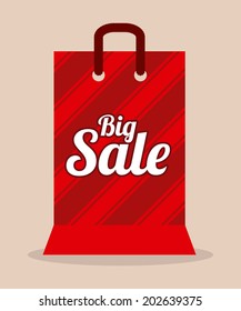 Shopping design over beige background, vector illustration