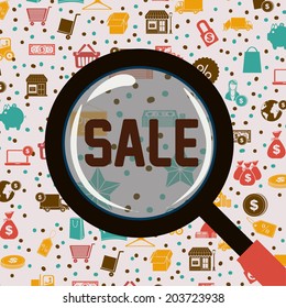 Shopping design over beige background, vector illustration
