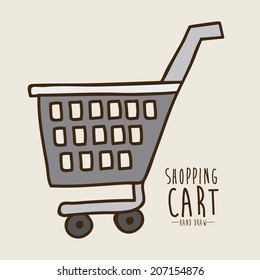 Shopping design over beige background, vector illustration