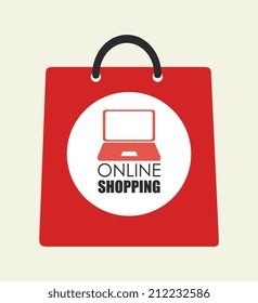 Shopping design over beige  background, vector illustration