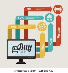 Shopping design over beige background, vector illustration