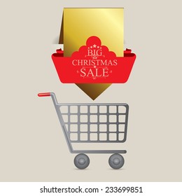 Shopping design over beige background, vector illustration.