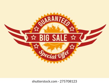 Shopping design over beige background, vector illustration.