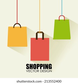 Diseño de compras sobre fondo beige,ilustración vectorial