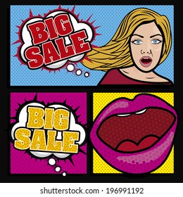 Shopping design over black background, vector illustration