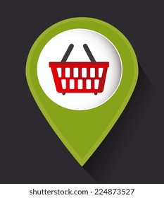 Shopping design over black background, vector illustration