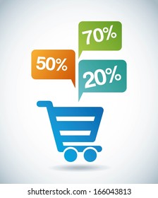 shopping  design over blue background. vector illustration