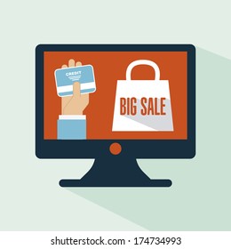 shopping design over  blue background vector illustration