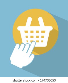 shopping design over blue background vector illustration