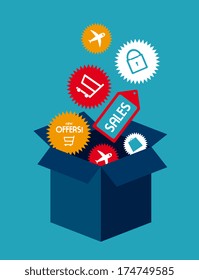 shopping design over blue  background vector illustration