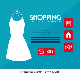 shopping design over  blue background vector illustration