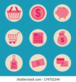 shopping design over  blue background vector illustration