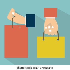 shopping design over  blue   background vector illustration