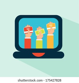 shopping design over blue background vector illustration
