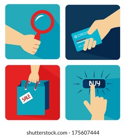 shopping design over blue background vector illustration