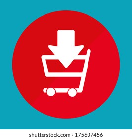 shopping design over  blue background vector illustration