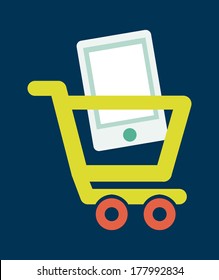 shopping design over blue  background vector illustration