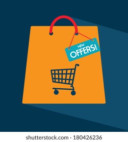 shopping  design over blue background vector illustration