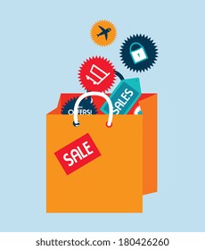 shopping  design over blue background vector illustration