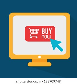 Shopping design over blue background, vector illustration