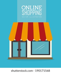 Shopping design over blue background, vector illustration