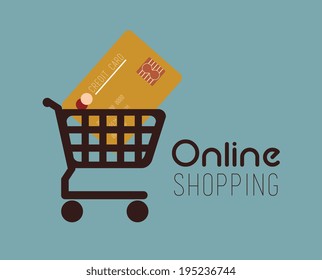 Shopping design over blue background, vector illustration