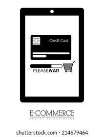 Shopping design over blue background, vector illustration